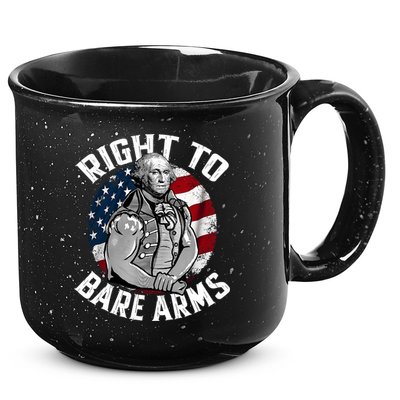 Right To Bare Arms 4th Of July Funny Gym George Washington 15oz Campfire Ceramic Mug