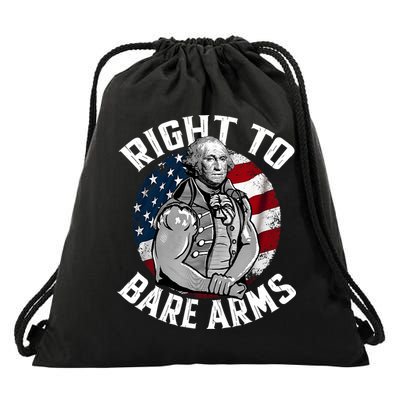 Right To Bare Arms 4th Of July Funny Gym George Washington Drawstring Bag