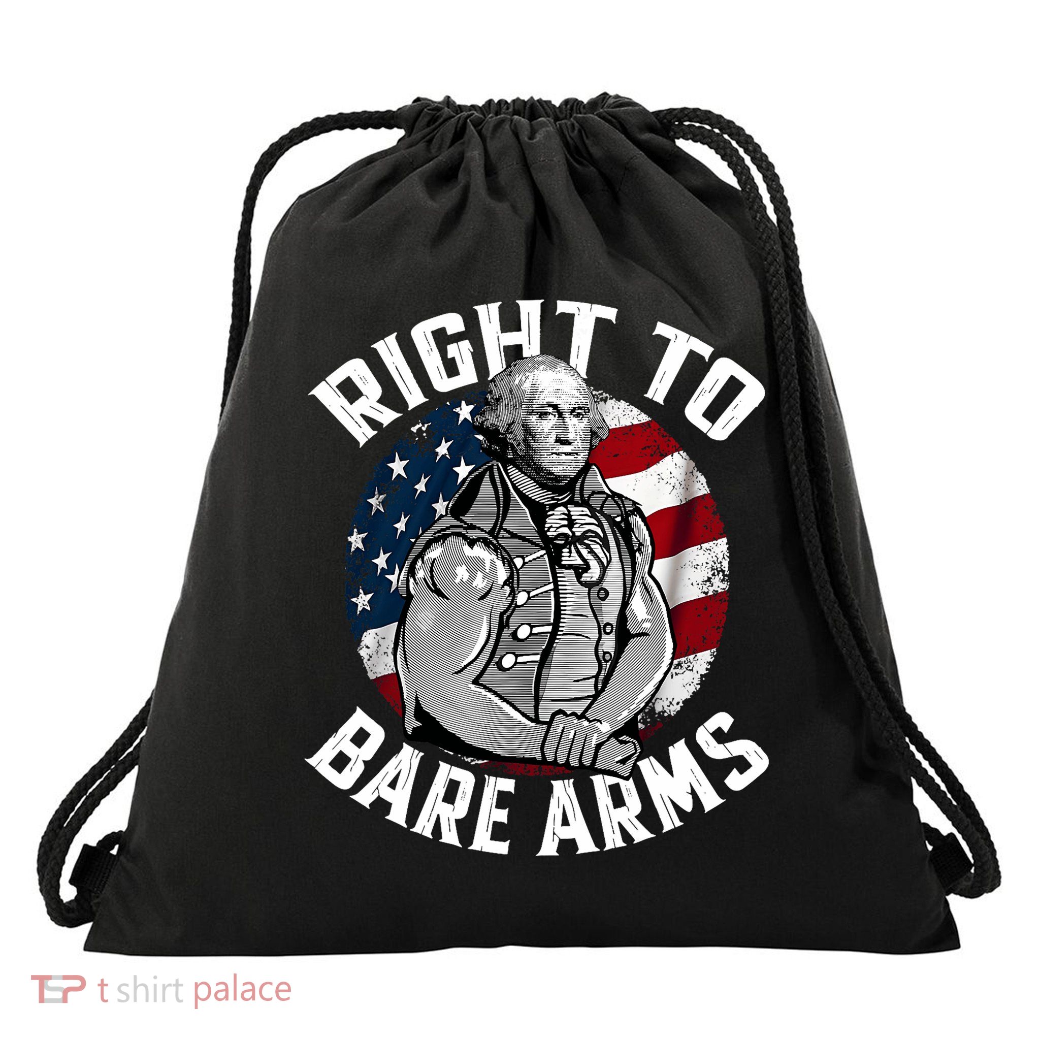 Right To Bare Arms 4th Of July Funny Gym George Washington Drawstring Bag