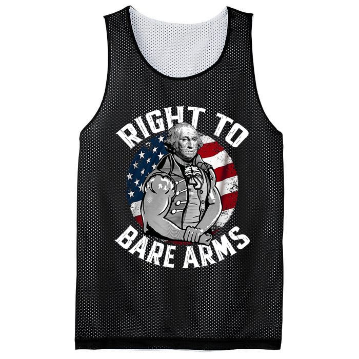Right To Bare Arms 4th Of July Funny Gym George Washington Mesh Reversible Basketball Jersey Tank