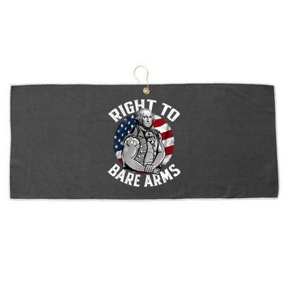 Right To Bare Arms 4th Of July Funny Gym George Washington Large Microfiber Waffle Golf Towel
