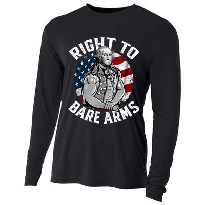 Right To Bare Arms 4th Of July Funny Gym George Washington Cooling Performance Long Sleeve Crew