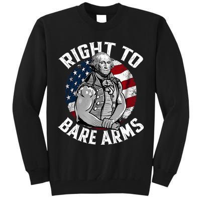 Right To Bare Arms 4th Of July Funny Gym George Washington Tall Sweatshirt