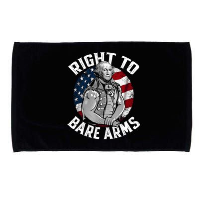 Right To Bare Arms 4th Of July Funny Gym George Washington Microfiber Hand Towel