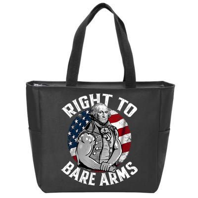 Right To Bare Arms 4th Of July Funny Gym George Washington Zip Tote Bag
