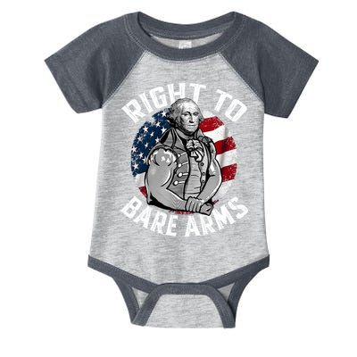 Right To Bare Arms 4th Of July Funny Gym George Washington Infant Baby Jersey Bodysuit