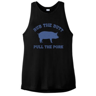 Rub The Butt Pull Pork Ladies PosiCharge Tri-Blend Wicking Tank