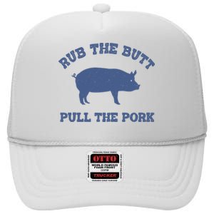 Rub The Butt Pull Pork High Crown Mesh Back Trucker Hat