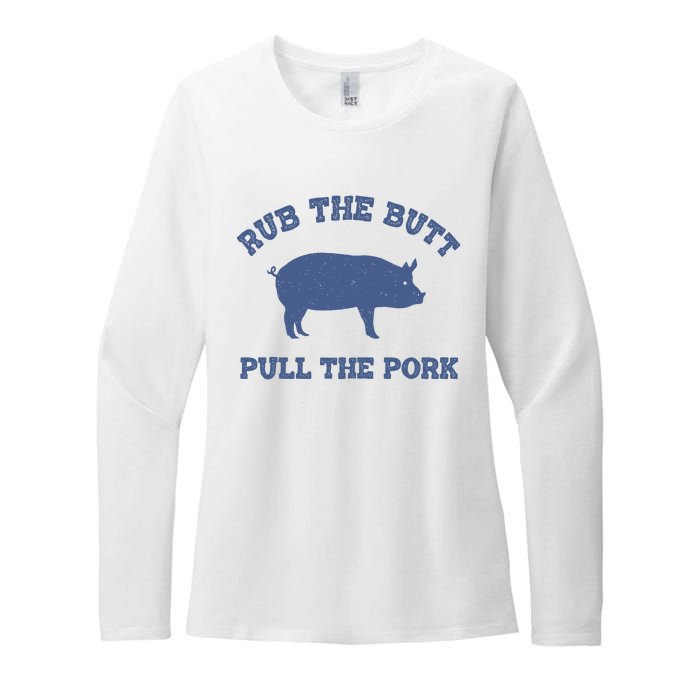 Rub The Butt Pull Pork Womens CVC Long Sleeve Shirt