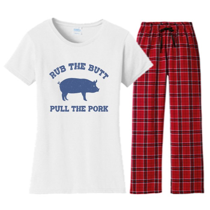 Rub The Butt Pull Pork Women's Flannel Pajama Set