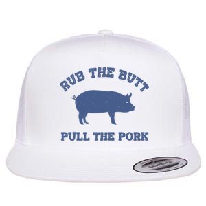 Rub The Butt Pull Pork Flat Bill Trucker Hat