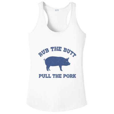 Rub The Butt Pull Pork Ladies PosiCharge Competitor Racerback Tank