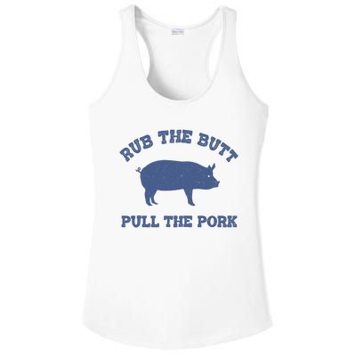 Rub The Butt Pull Pork Ladies PosiCharge Competitor Racerback Tank