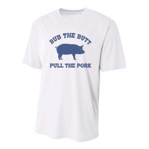 Rub The Butt Pull Pork Youth Performance Sprint T-Shirt