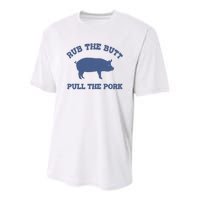 Rub The Butt Pull Pork Youth Performance Sprint T-Shirt