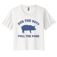 Rub The Butt Pull Pork Women's Crop Top Tee