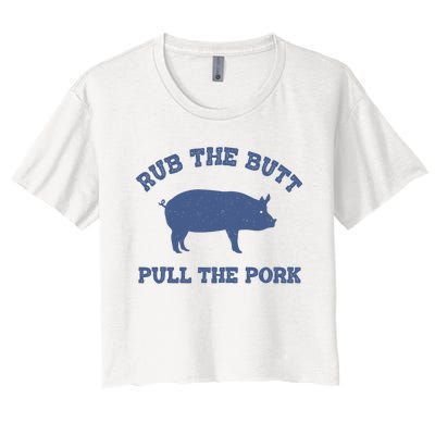 Rub The Butt Pull Pork Women's Crop Top Tee