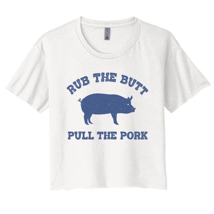 Rub The Butt Pull Pork Women's Crop Top Tee