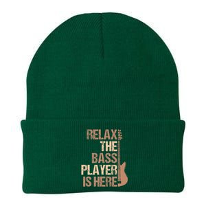 Relax The Bass Player Is Here For A Guitarist Gift Knit Cap Winter Beanie