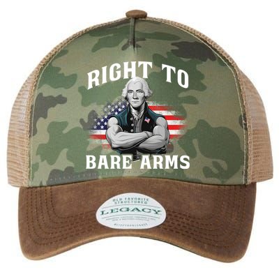 Right To Bare Arms 4th Of July Funny Gym George Washington Legacy Tie Dye Trucker Hat
