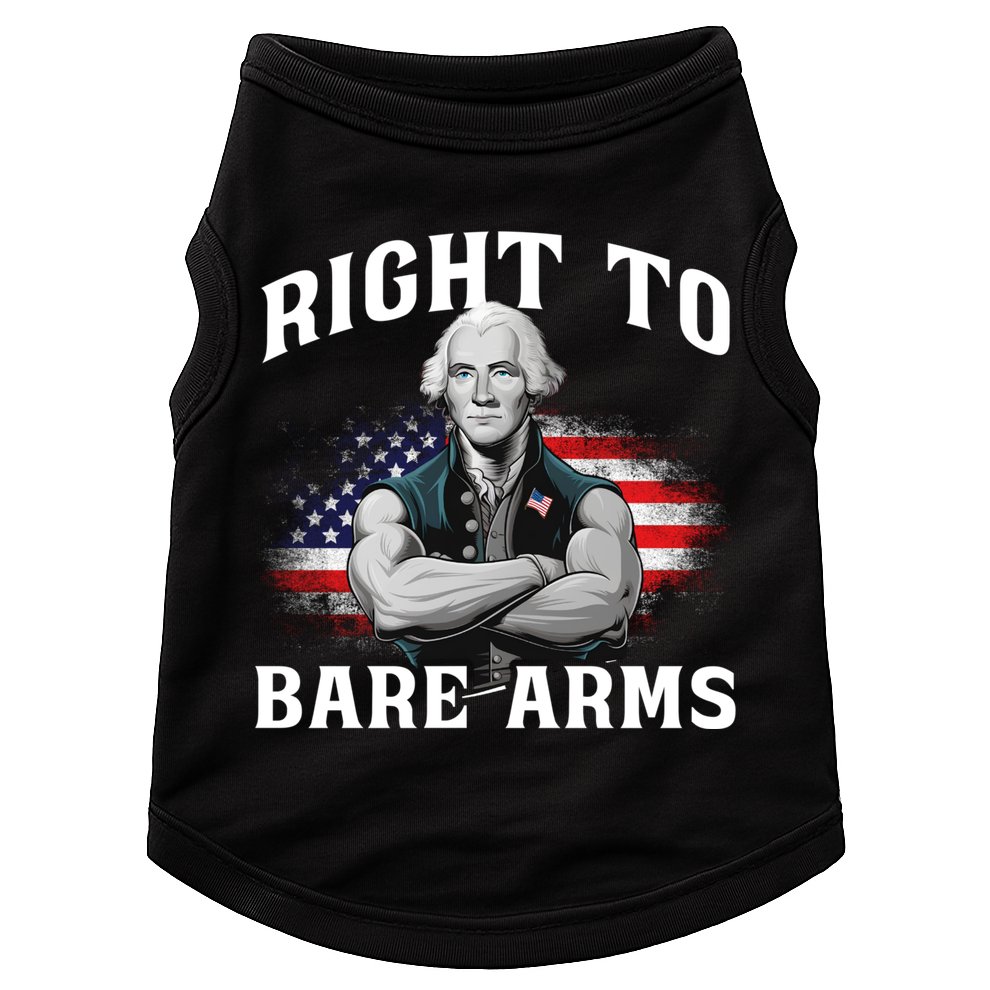 Right To Bare Arms 4th Of July Funny Gym George Washington Doggie Tank