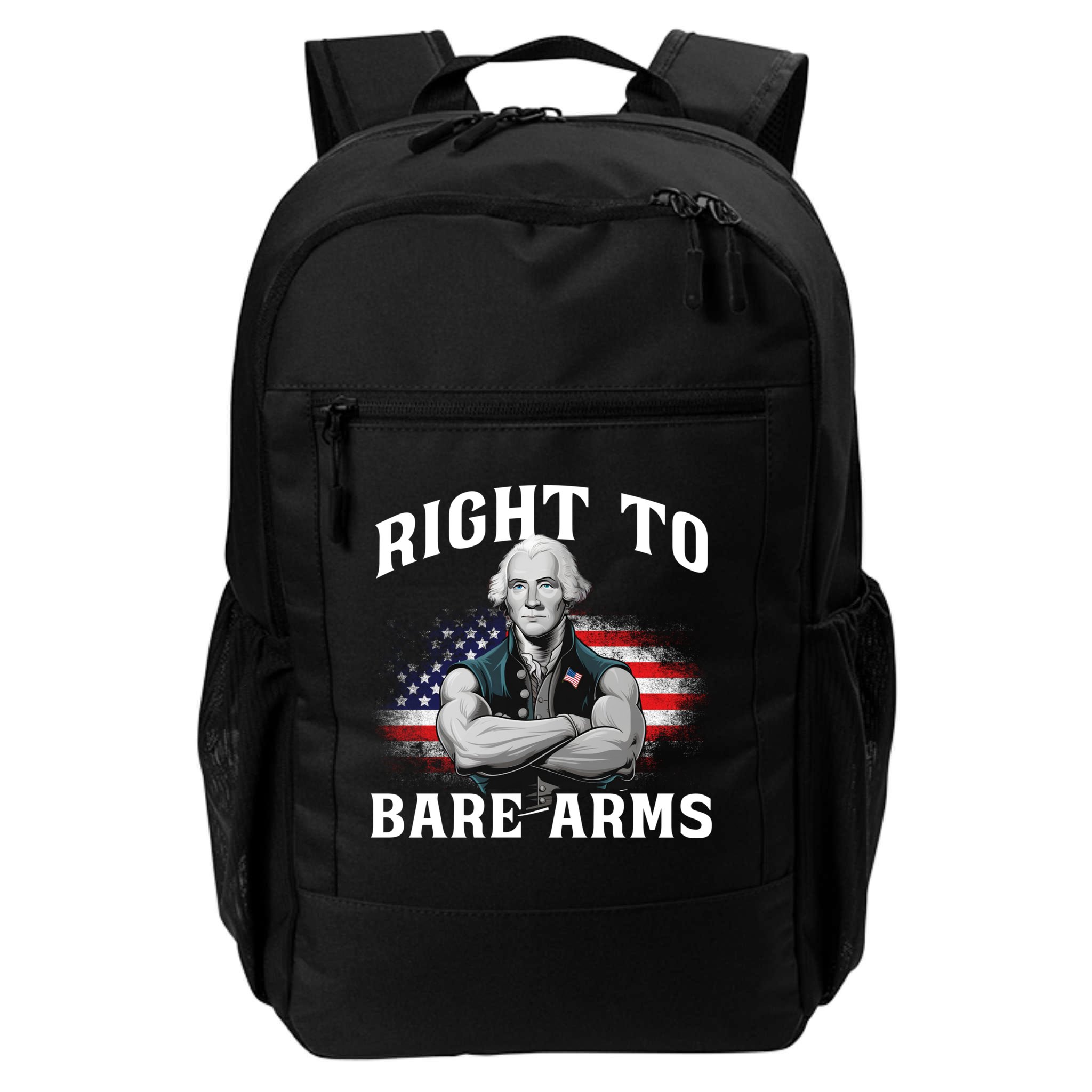 Right To Bare Arms 4th Of July Funny Gym George Washington Backpack