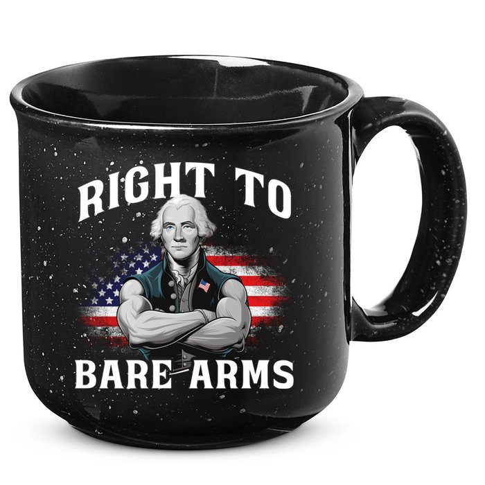 Right To Bare Arms 4th Of July Funny Gym George Washington 15oz Campfire Ceramic Mug