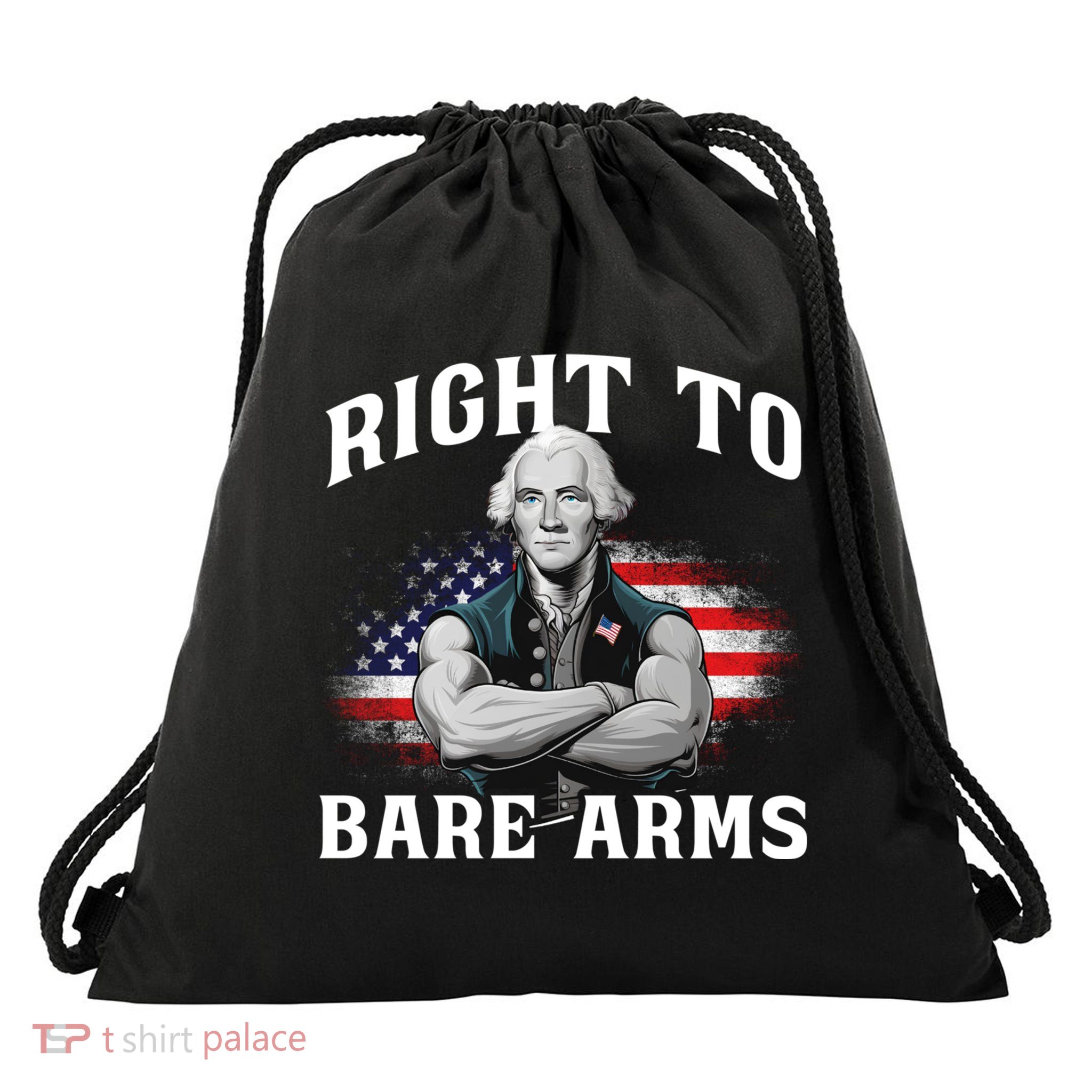 Right To Bare Arms 4th Of July Funny Gym George Washington Drawstring Bag