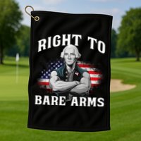 Right To Bare Arms 4th Of July Funny Gym George Washington Golf Towel