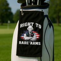 Right To Bare Arms 4th Of July Funny Gym George Washington Golf Towel