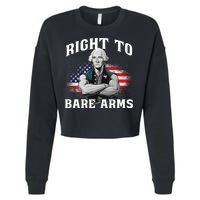 Right To Bare Arms 4th Of July Funny Gym George Washington Cropped Pullover Crew