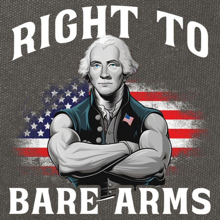 Right To Bare Arms 4th Of July Funny Gym George Washington Cotton Canvas Backpack