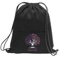 Ribbon Tree Breast Cancer And Domestic Violence Awareness Sweatshirt Cinch Pack Bag