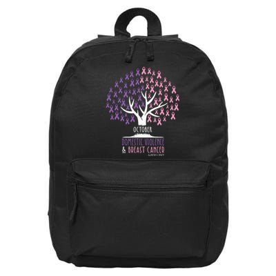 Ribbon Tree Breast Cancer And Domestic Violence Awareness 16 in Basic Backpack