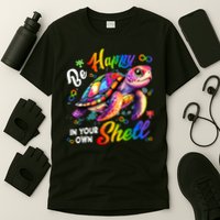 Rainbow Turtle Be Happy In Your Own Shell Autism Awareness T-Shirt
