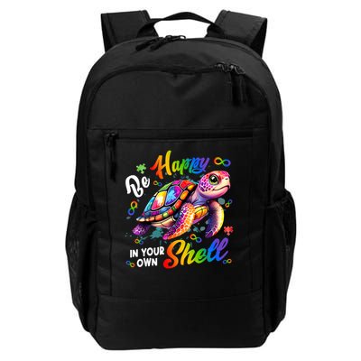 Rainbow Turtle Be Happy In Your Own Shell Autism Awareness Daily Commute Backpack