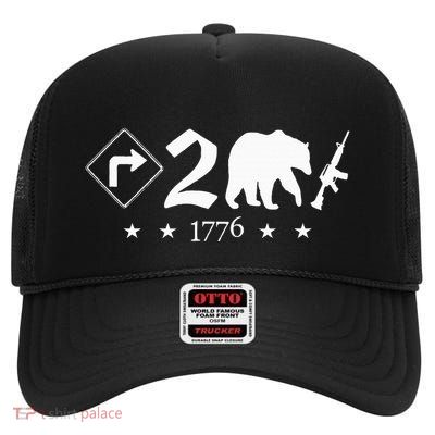 Right To Bear Arms Pro Gun Funny Patriotic Military High Crown Mesh Back Trucker Hat