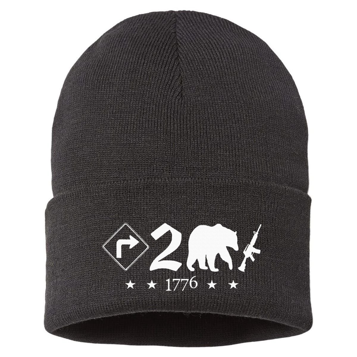Right To Bear Arms Pro Gun Funny Patriotic Military Sustainable Knit Beanie