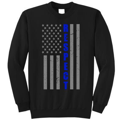 Respect The Blue Support Our Police American Flag Sweatshirt