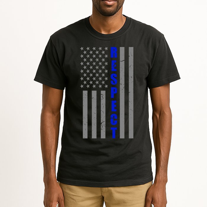 Respect The Blue Support Our Police American Flag Tall T-Shirt