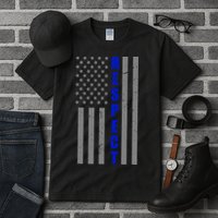 Respect The Blue Support Our Police American Flag Tall T-Shirt