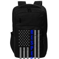 Respect The Blue Support Our Police American Flag Impact Tech Backpack