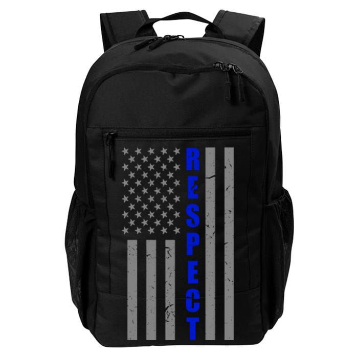 Respect The Blue Support Our Police American Flag Daily Commute Backpack