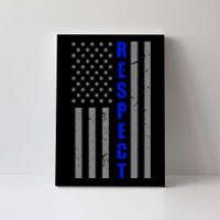 Respect The Blue Support Our Police American Flag Canvas