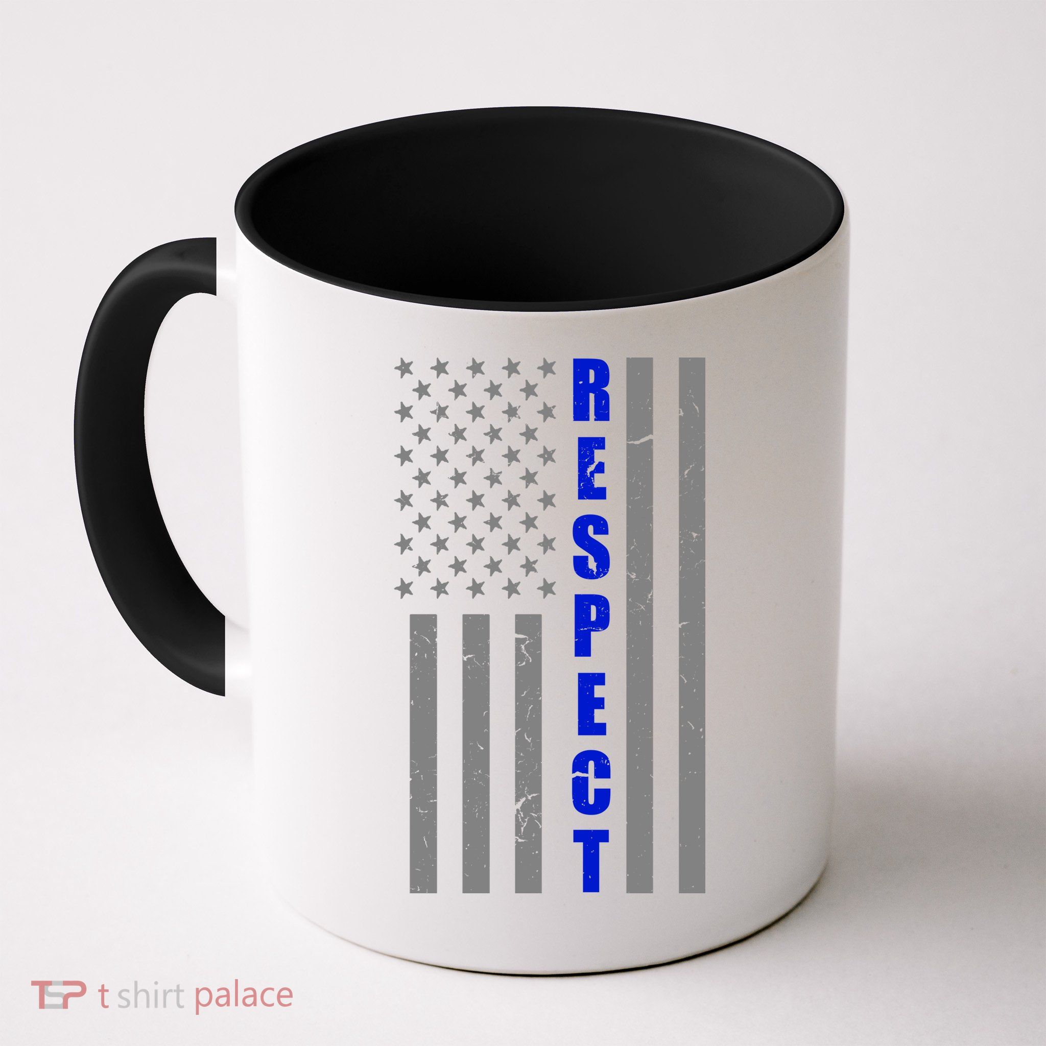 Respect The Blue Support Our Police American Flag Mug