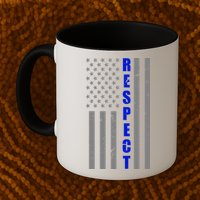 Respect The Blue Support Our Police American Flag Mug