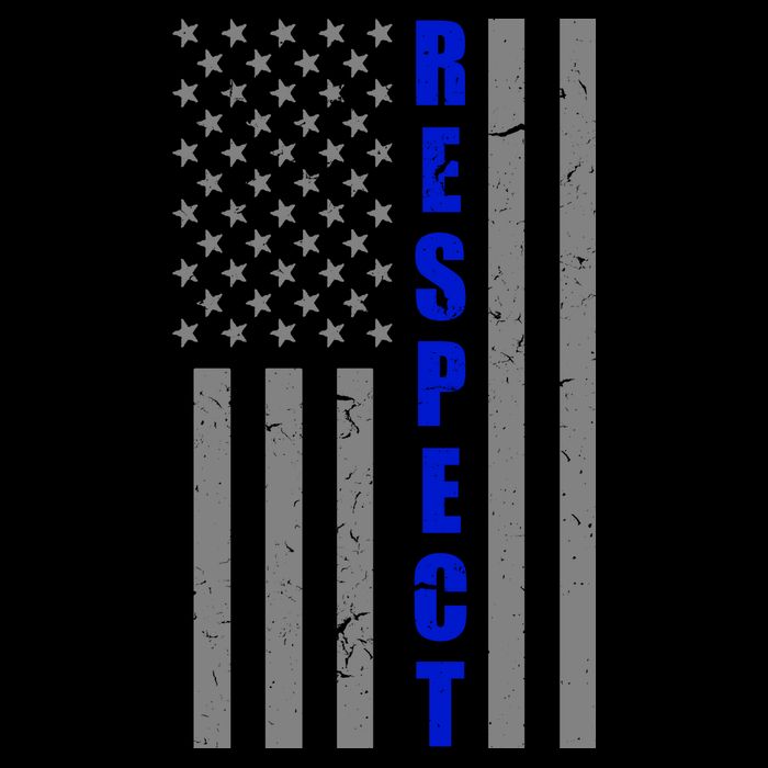 Respect The Blue Support Our Police American Flag Drawstring Bag