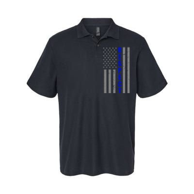 Respect The Blue Support Our Police American Flag Softstyle Adult Sport Polo