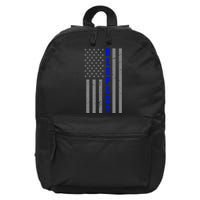 Respect The Blue Support Our Police American Flag 16 in Basic Backpack