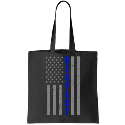 Respect The Blue Support Our Police American Flag Tote Bag